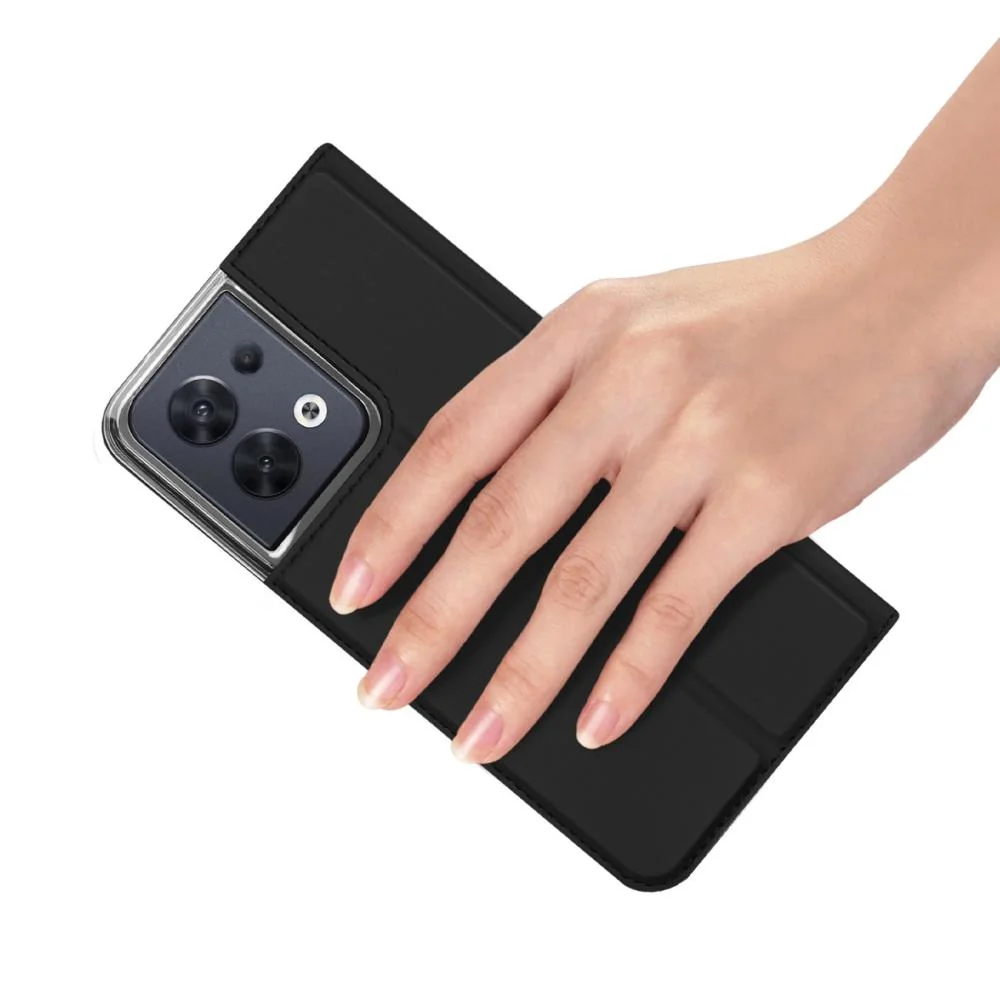 Knížkové puzdro Skin Pro pre Oppo Reno 8 - Čierna Elegantná ochrana