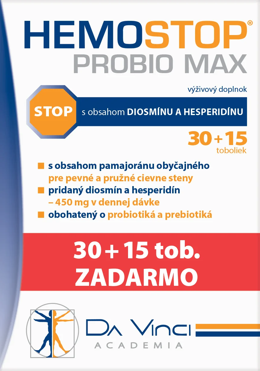Hemostop Probio MAX Da Vinci Academia 30+15 ks 1×45 ks, výživový doplnok