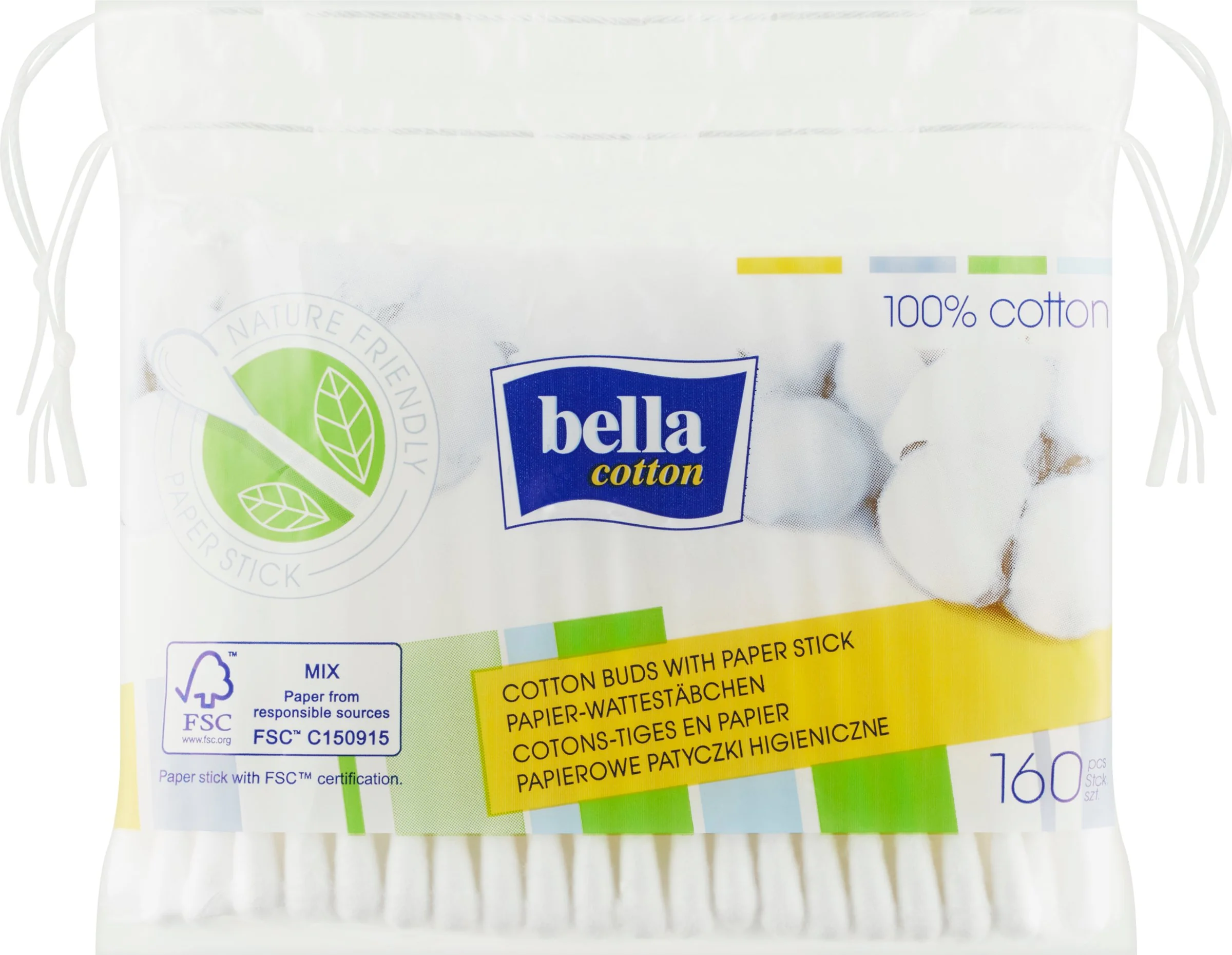 Bella Vatove Tycinky Sacok 160ks 1×160 ks, vatové tyčinky