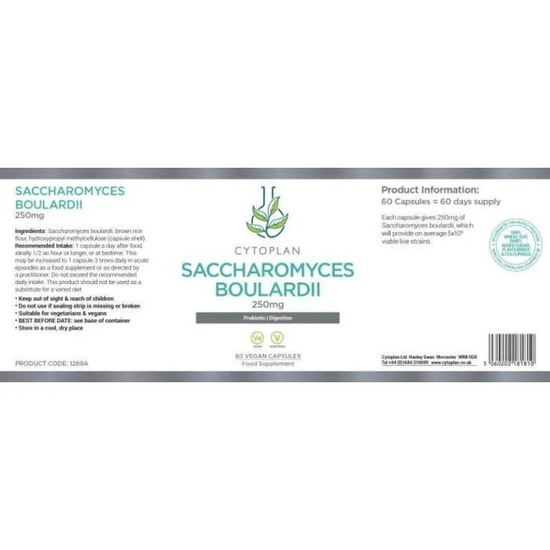 Cytoplan Saccharomyces Boulardii - 5 miliárd živých organizmov, 60 vegan kapsúl