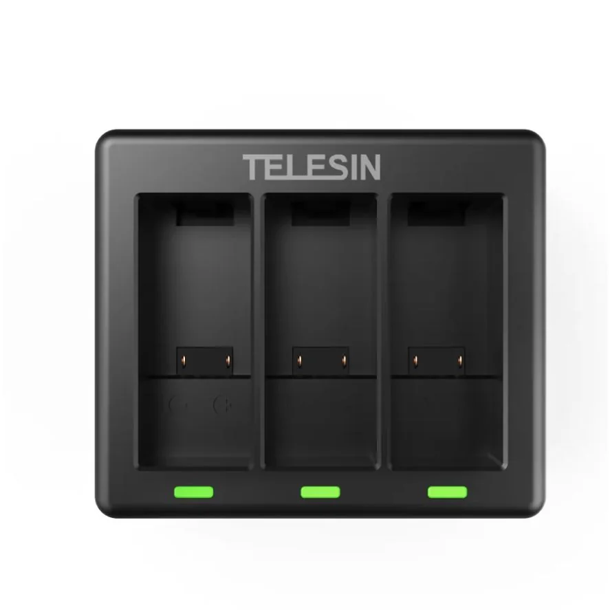 Telesin 3-slot nabíjačka na GoPro Hero 9 / 10 / 11 / 12, čierna