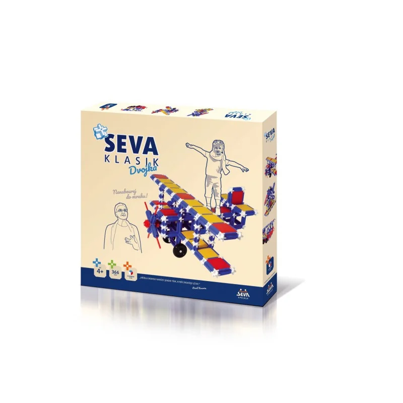 SEVA Stavebnica Seva plast Klasik Dvojka 366ks v krabici 36x33,5x5cm 