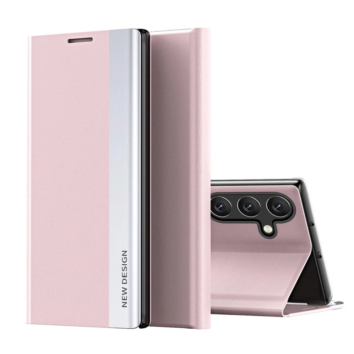 MG Sleep Case Pro knižkové puzdro na Samsung Galaxy S25, ružové