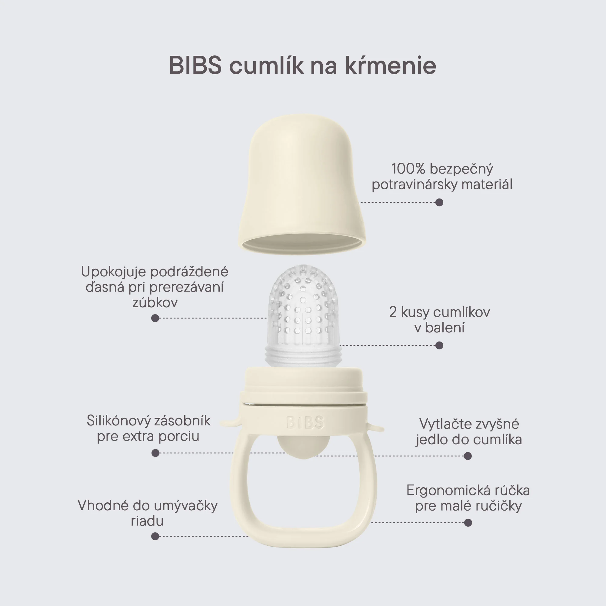 BIBS silikónový cumlík na kŕmenie Sage