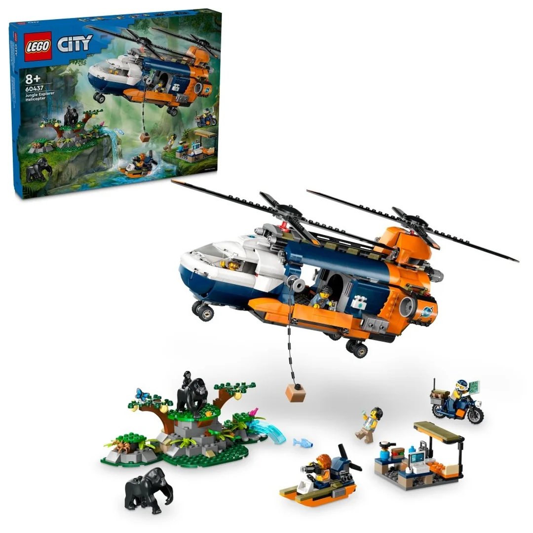 LEGO® City 60437 Helikoptéra na prieskum džungle v základnom tábore