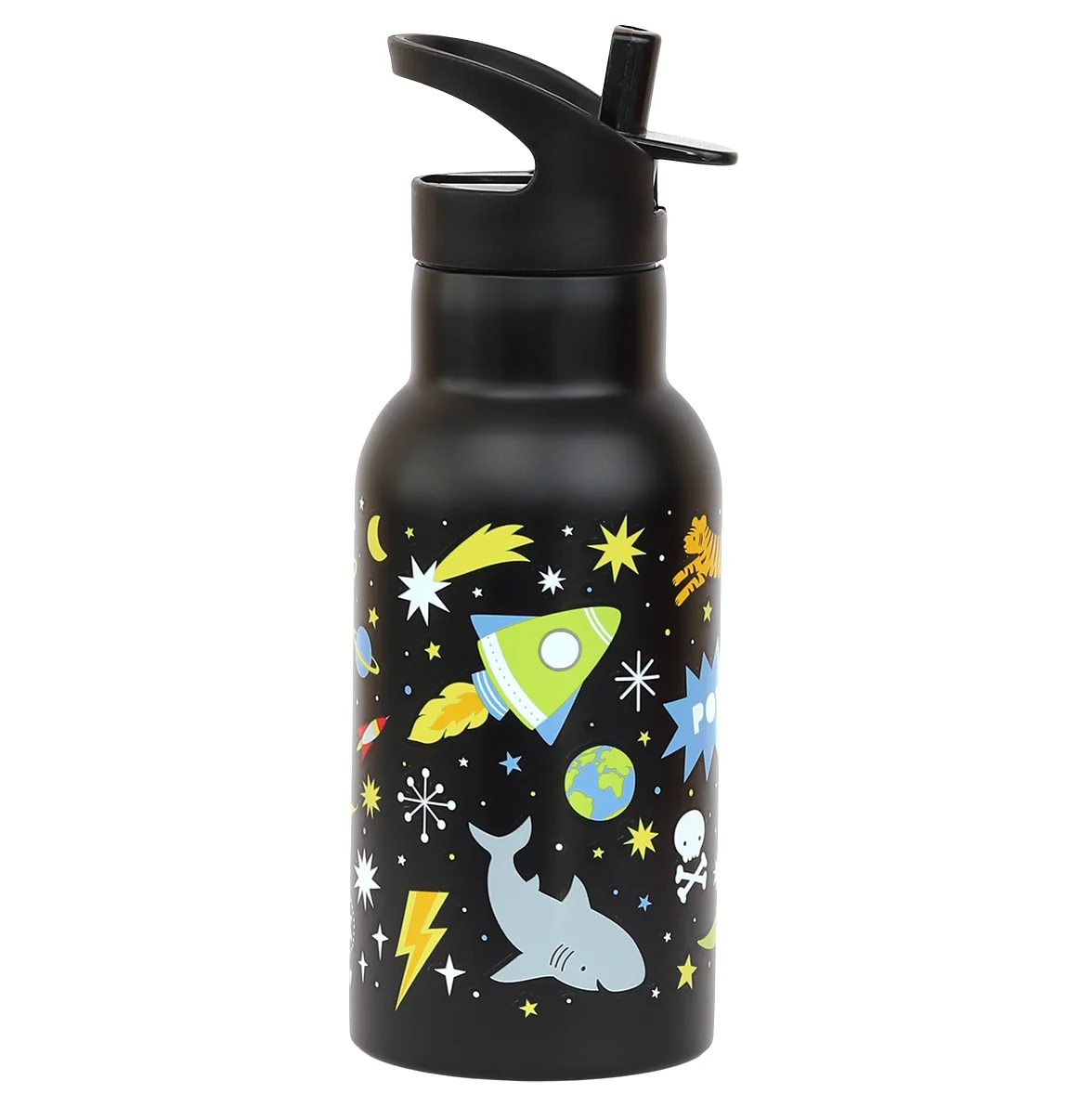 A Little Lovely Company - antikorová fľaša na pitie, 350 ml - vesmír