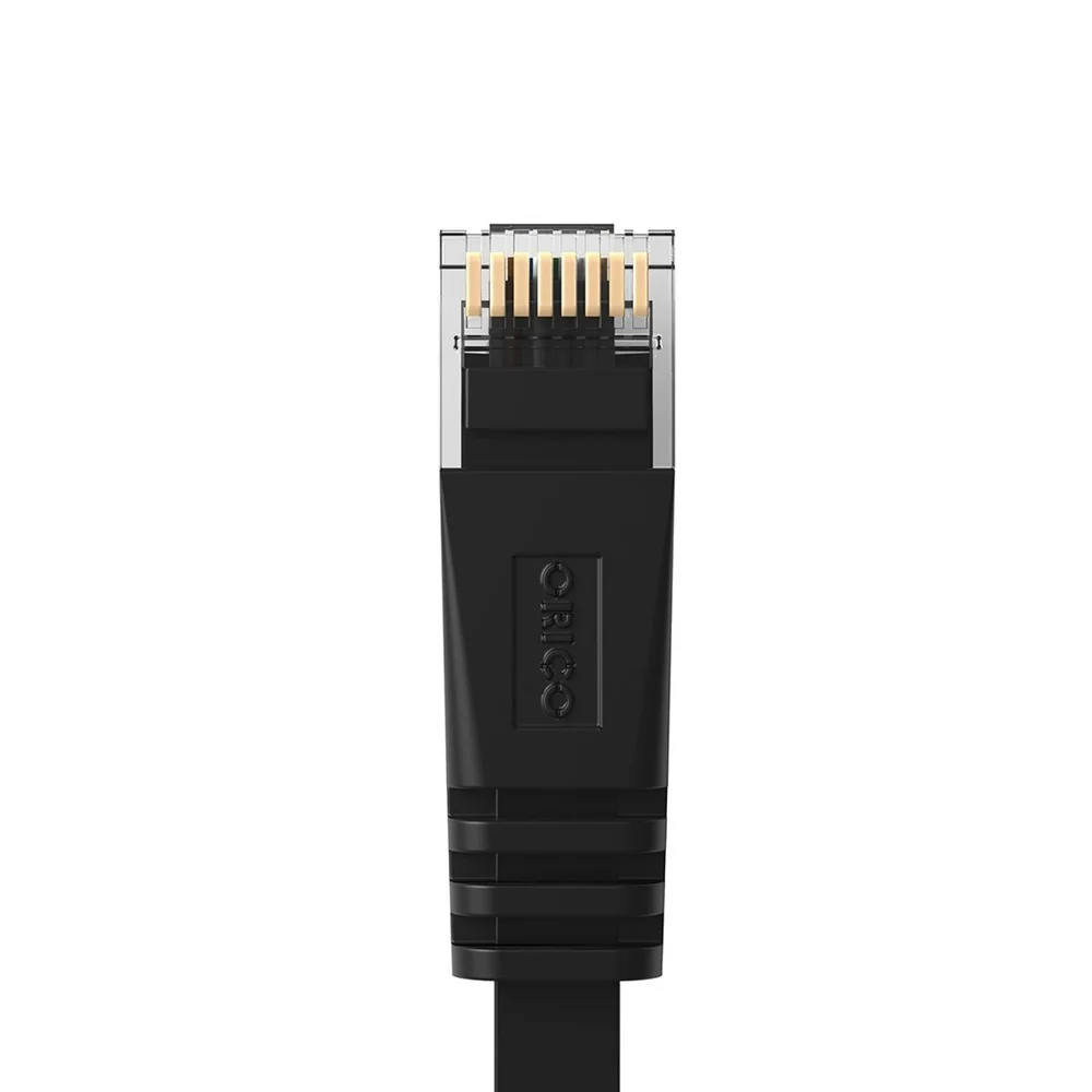 Orico PUG-C6B flat sieťový kábel LAN CAT6 RJ45 3m, čierny