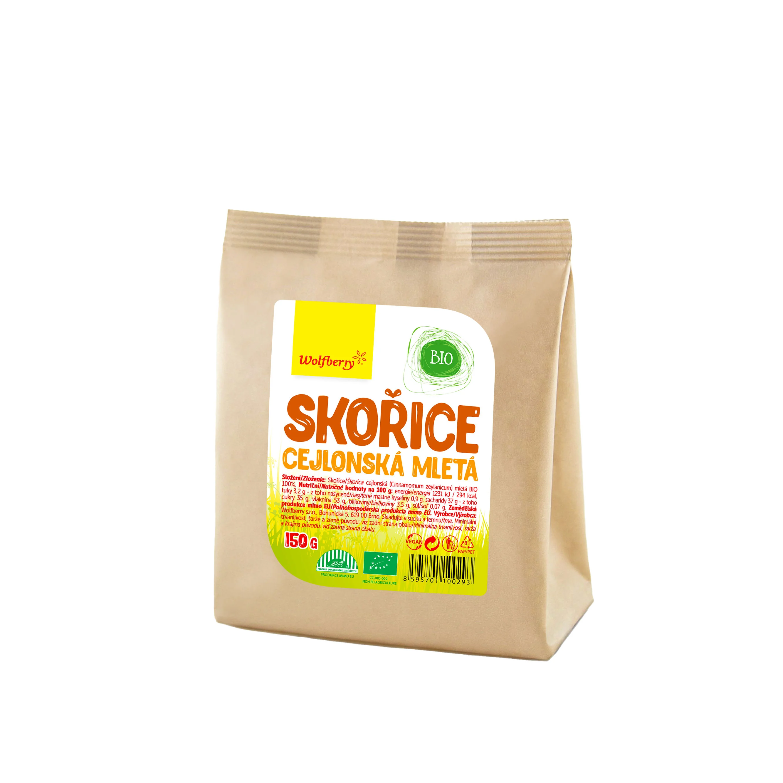 Wolfberry Škorica cejlonská mletá BIO 150 g