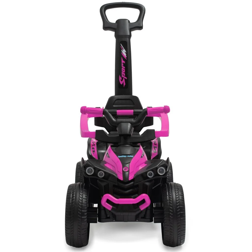 Detské odrážadlo s vodiacou tyčou Baby Mix Mega Prime EVA  ružové