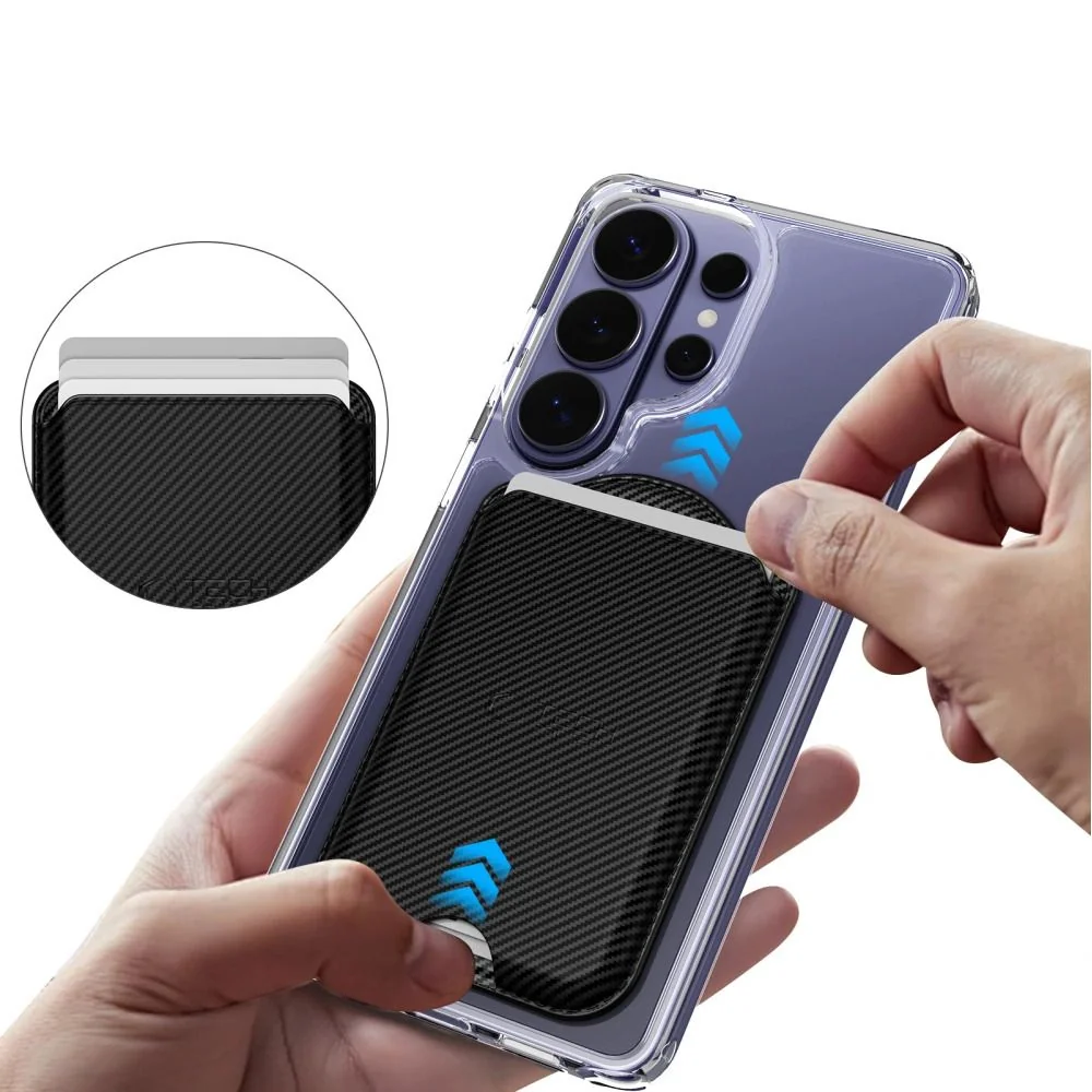 Tech-Protect CH02 MagWallet MagSafe obal na kartu na mobil, carbon