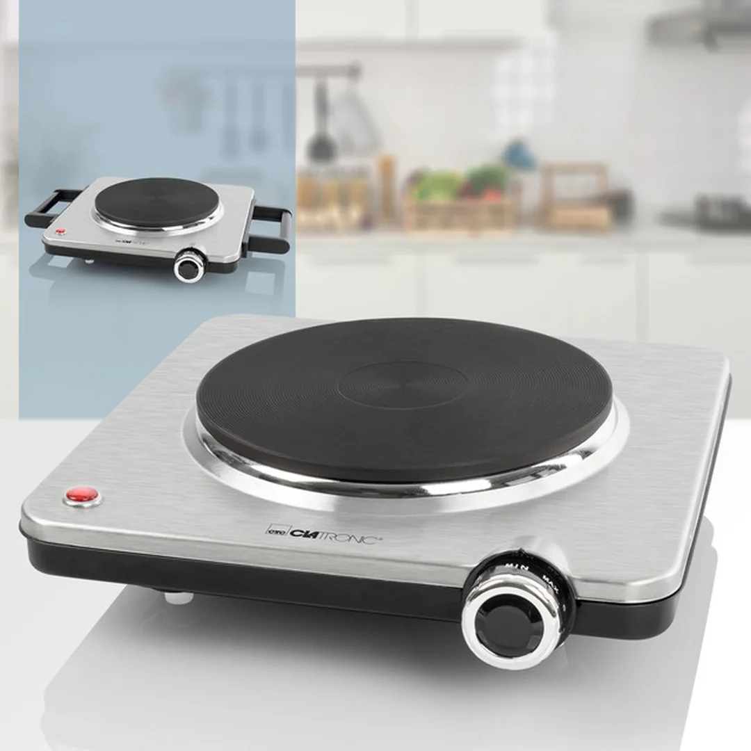 Clatronic EKP 3788 jednoplatnička, nerez, 1500 W, priemer 18 cm