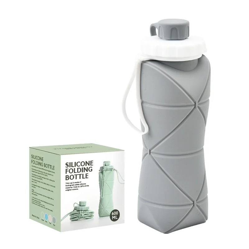 Livefy skladacia fľaša na vodu Foldy 600ml, sivá