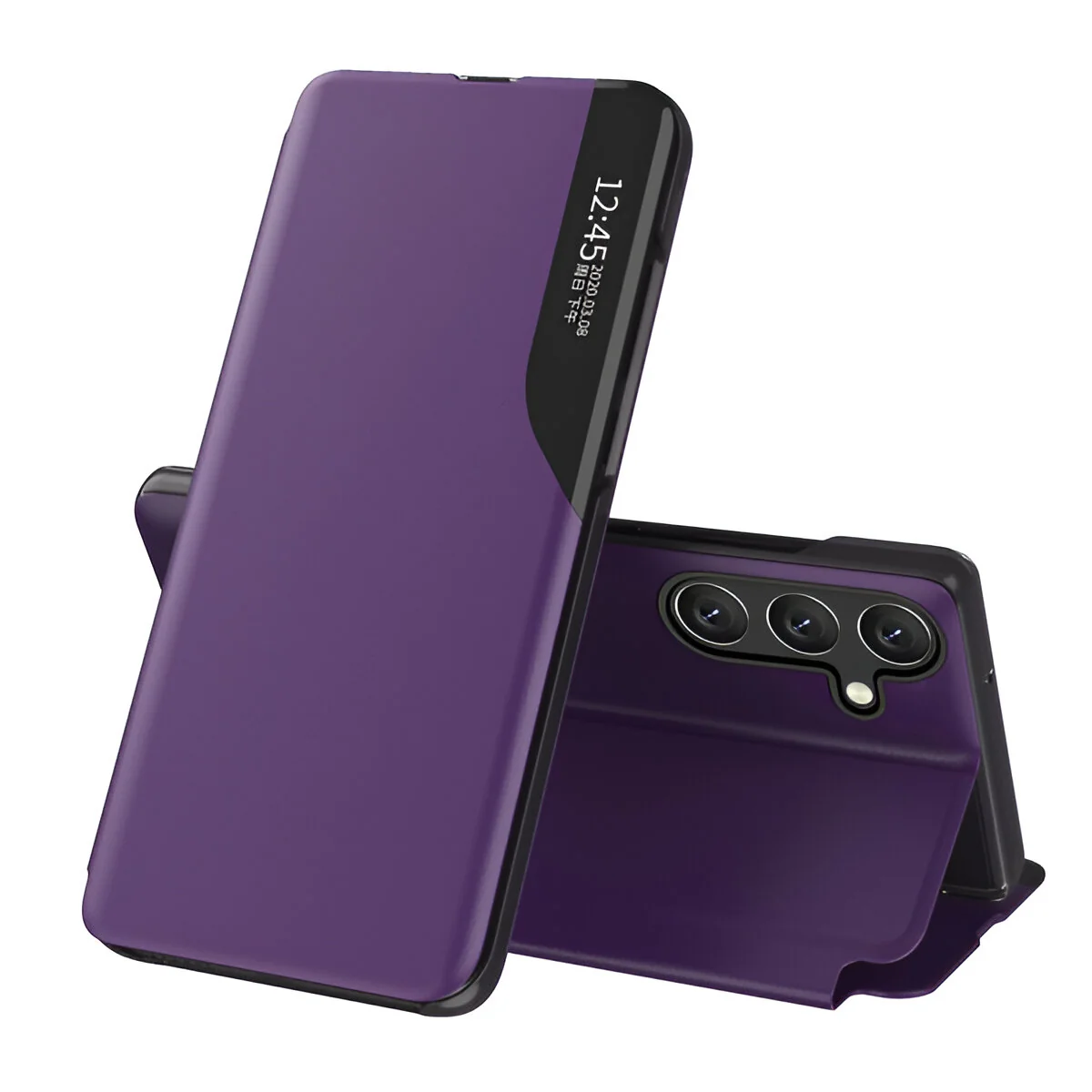 MG Eco Leather View knižkové puzdro na Samsung Galaxy A36, fialové