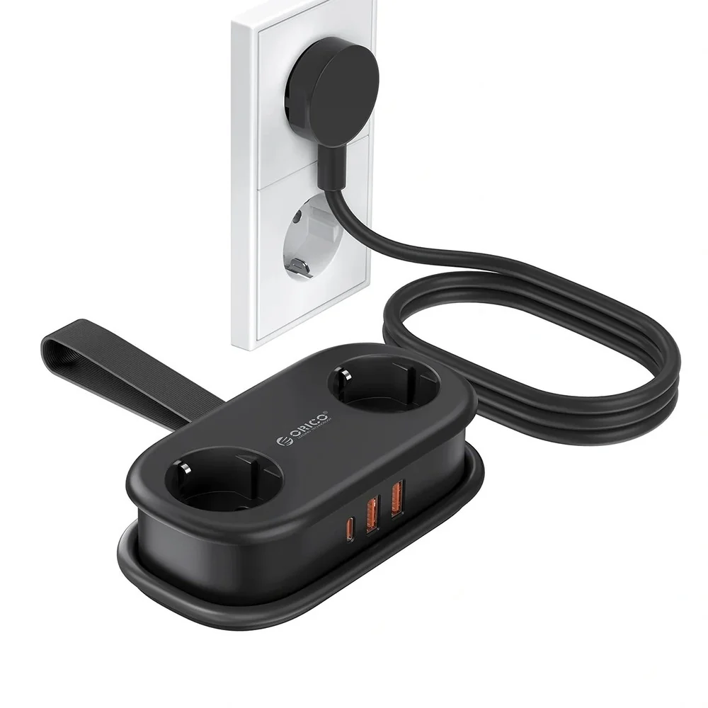 Orico AP3 predlžovačka 5in1 2x USB-A / 1x USB-C / 2x AC 20W, čierna