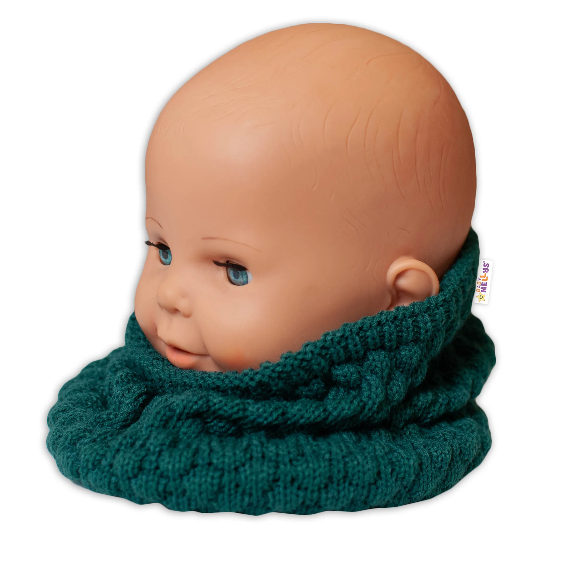 BABY NELLYS Pletený nákrčník / komínok - zelená