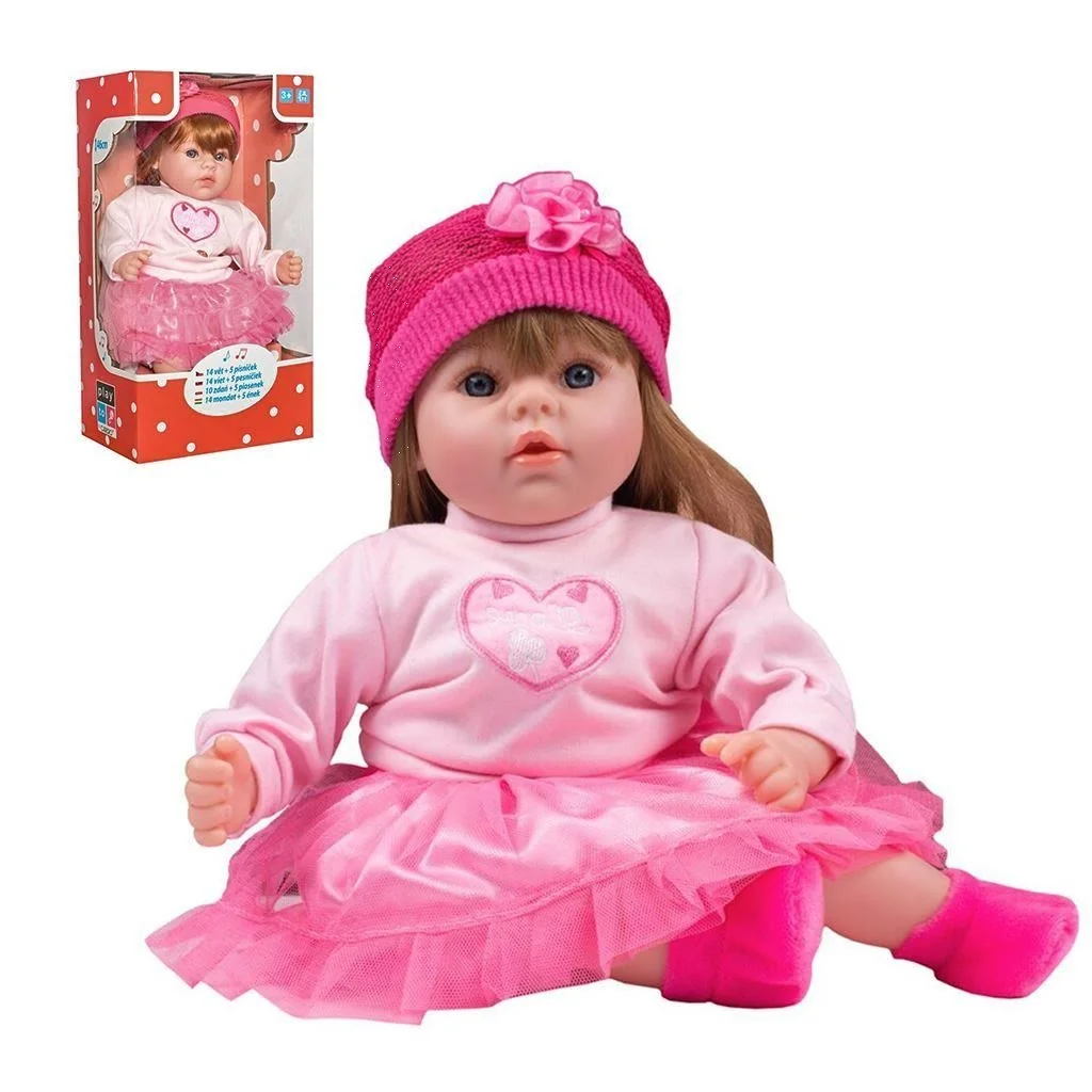 Poľsky hovoriaca a spievajúca detská bábika PlayTo Tina 46 cm ,