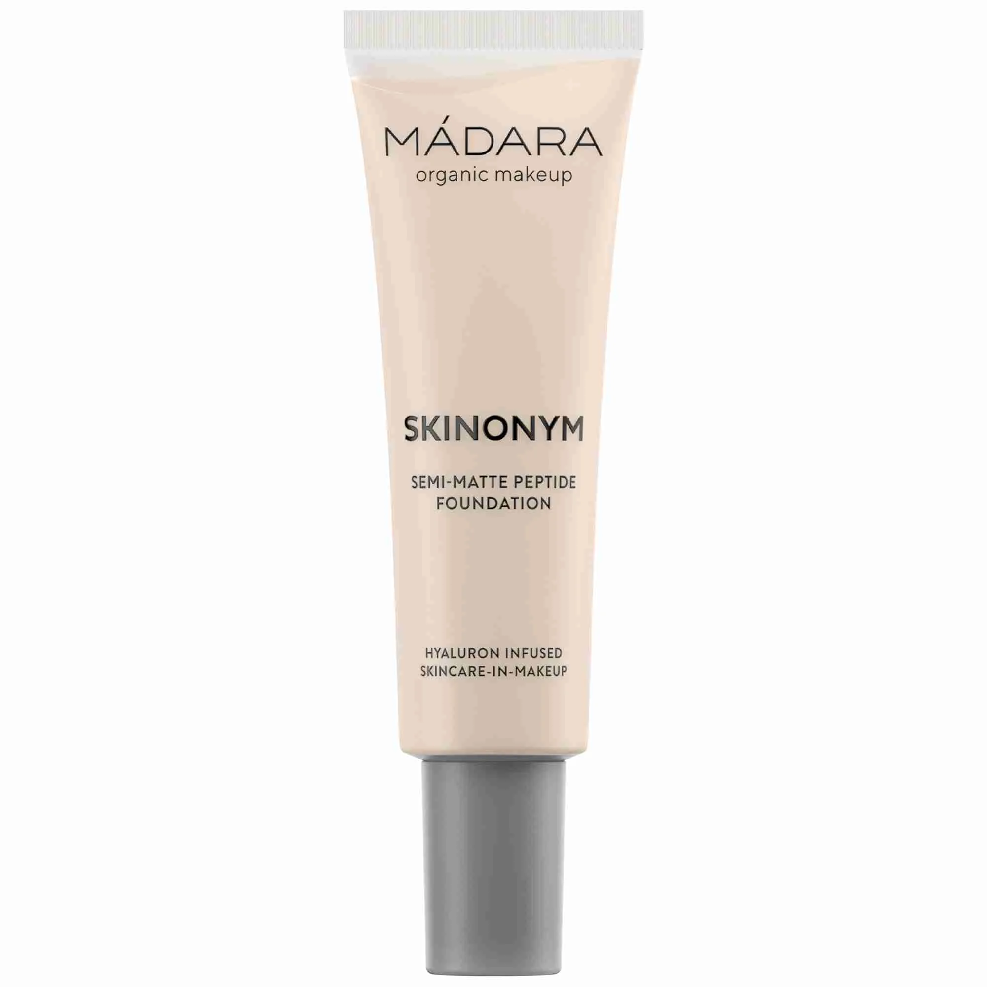 MÁDARA SKINONYM Polomatný Make-up s peptídmi Porcelain 1×30ml, Prírodný certifikovaný make-up