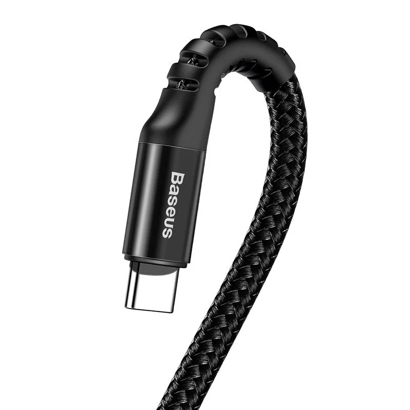 Baseus Fish Eye Spring kábel USB / USB-C 2A 1m, čierny