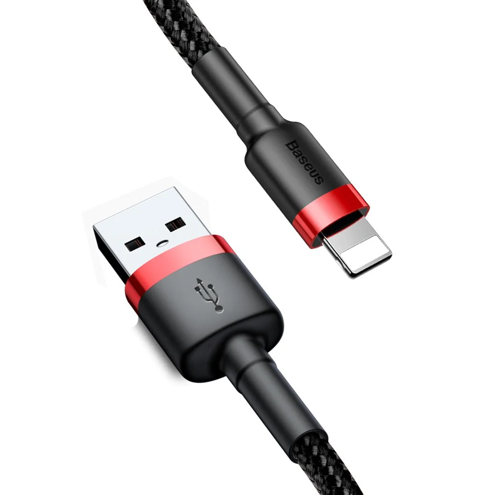 Baseus Cafule kábel USB / Lightning QC 3.0 2A 3m, čierny/červený