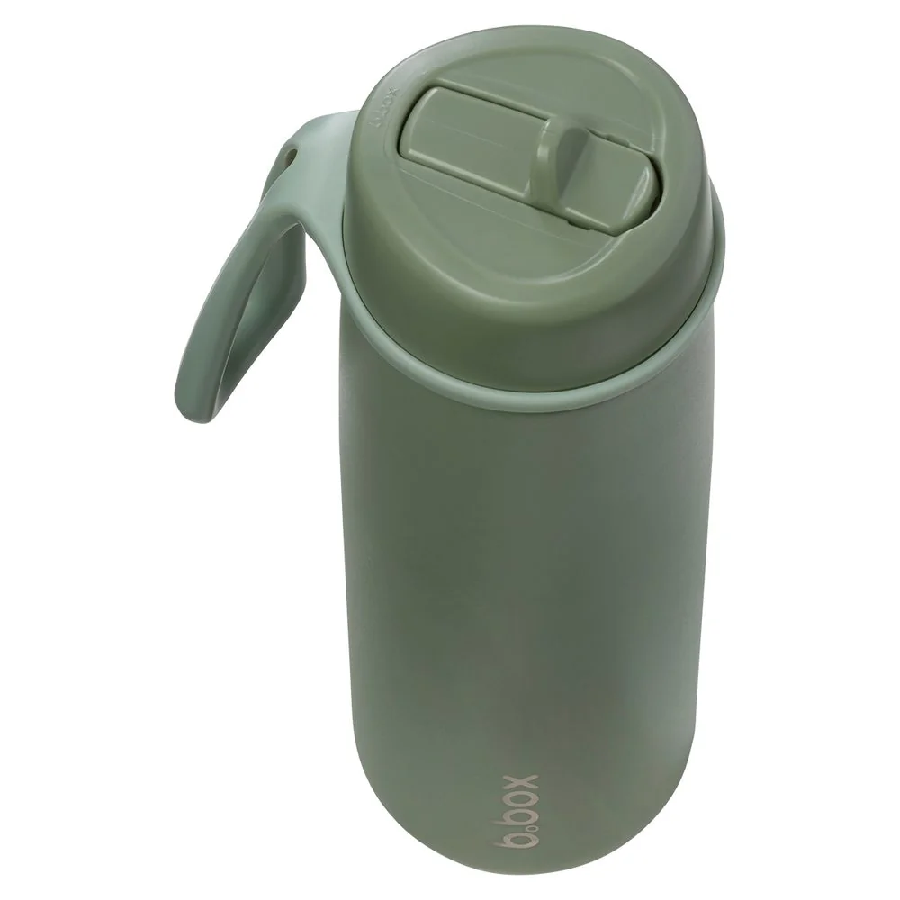 Nerezová termofľaša so slamkou 690 ml olive, nerezová oceľ