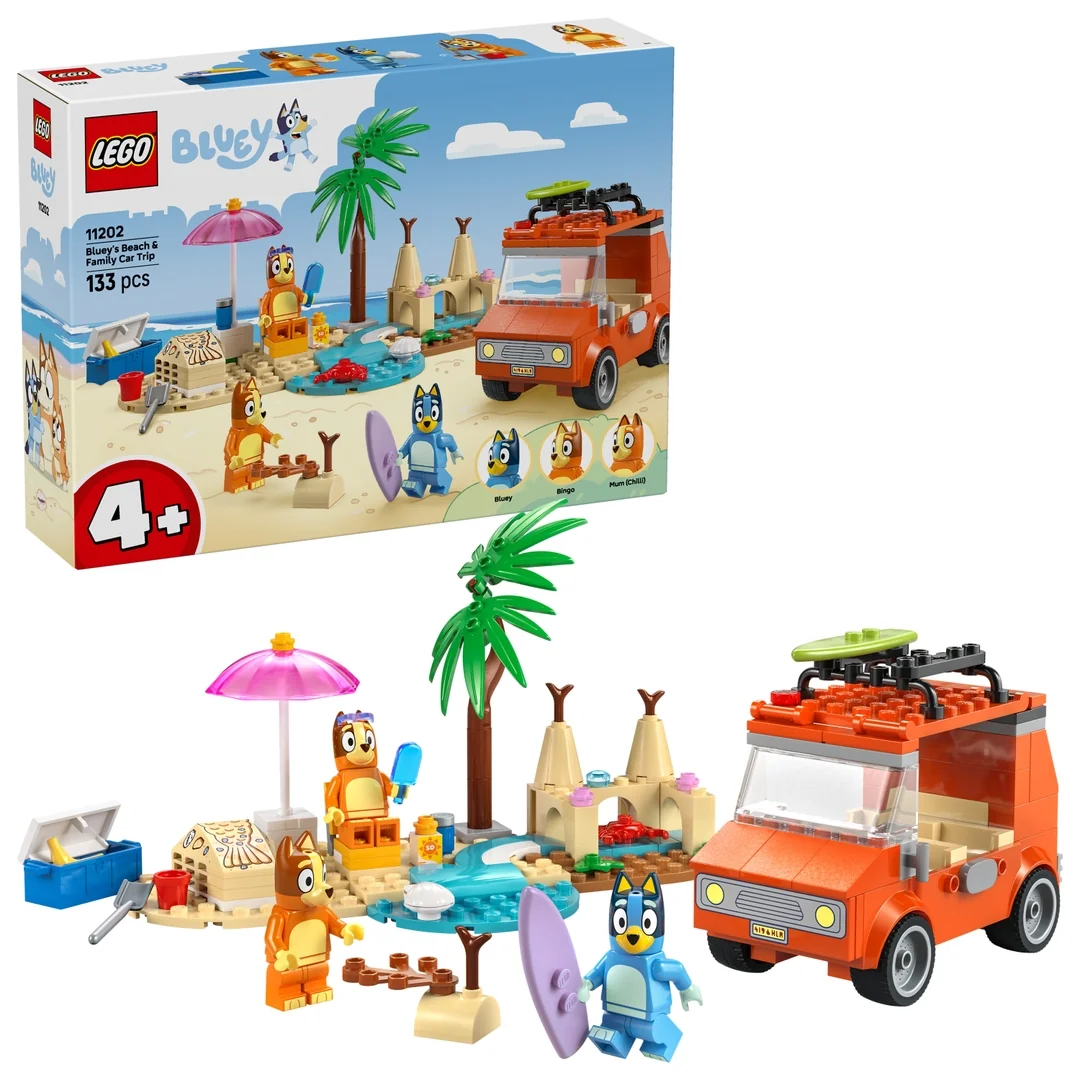 LEGO® Bluey 11202 Bluey a rodinný výlet autom na pláž