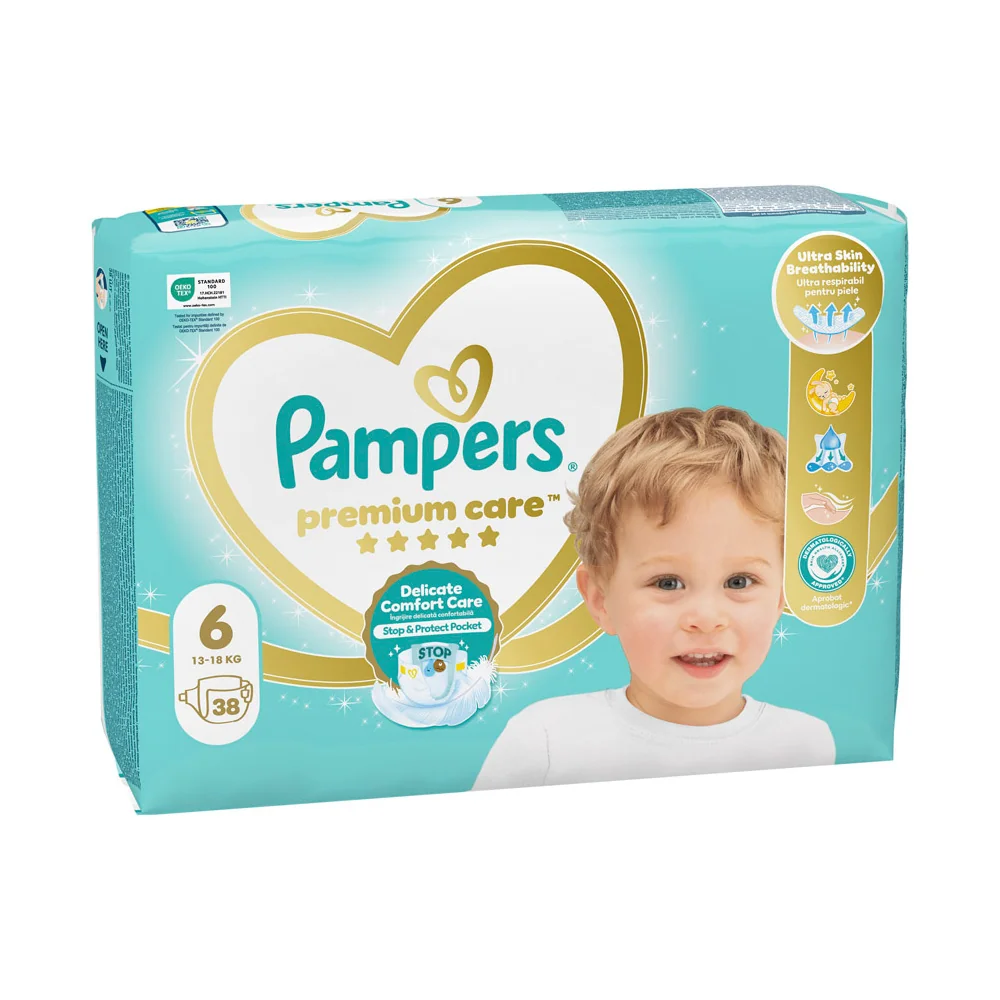 Pampers Premium Care S6 38ks (13 - 18 kg) 1×38 ks, plienky