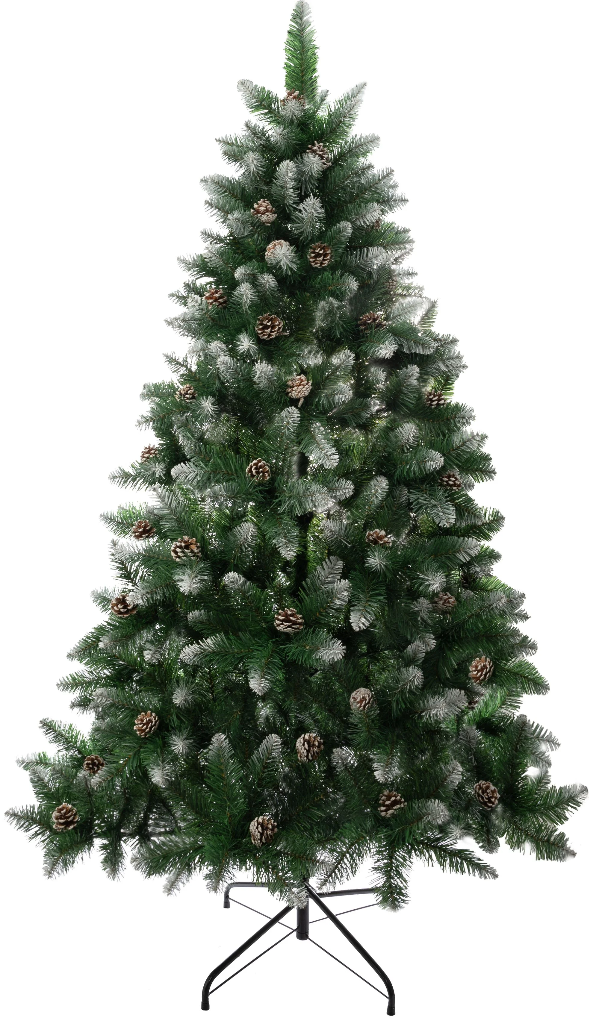 MagicHome vianočný stromček Albero, 1 ks Jedľa, zasnežené konce, so šiškami, 180 cm