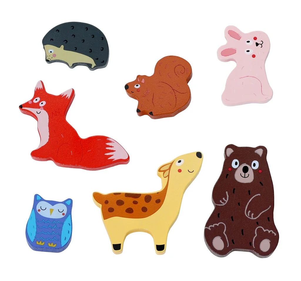 2Kids Toys Drevené puzzle Lesné zvieratká prepojiteľné