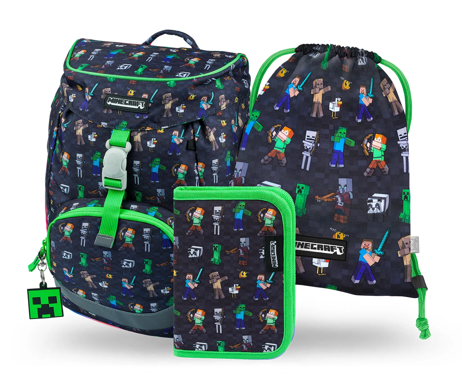 Baagl Školský set Airy Minecraft: batoh, peračník, vrecko