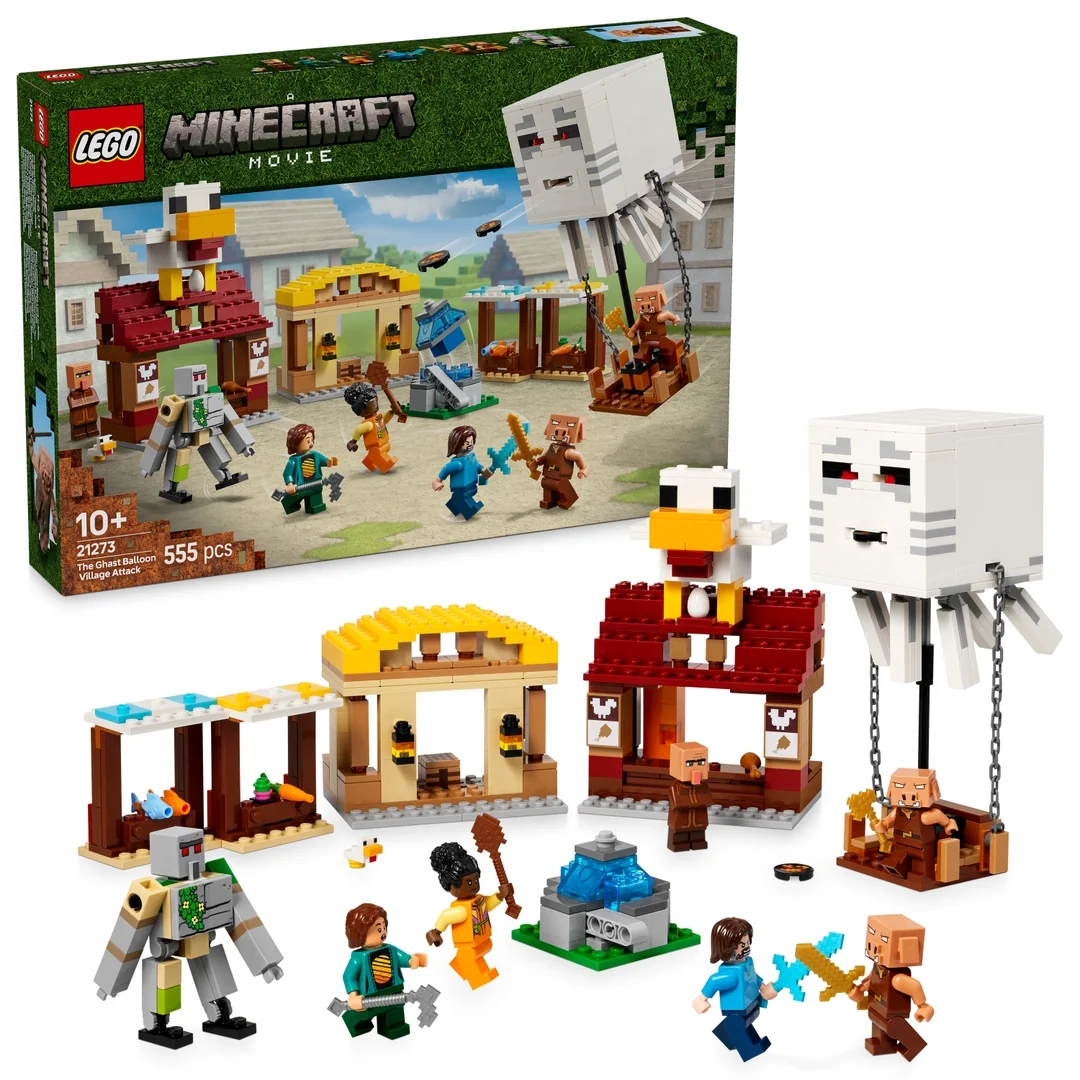 LEGO® Minecraft® 21273 Balón v podobe Ghasta a útok na dedinu