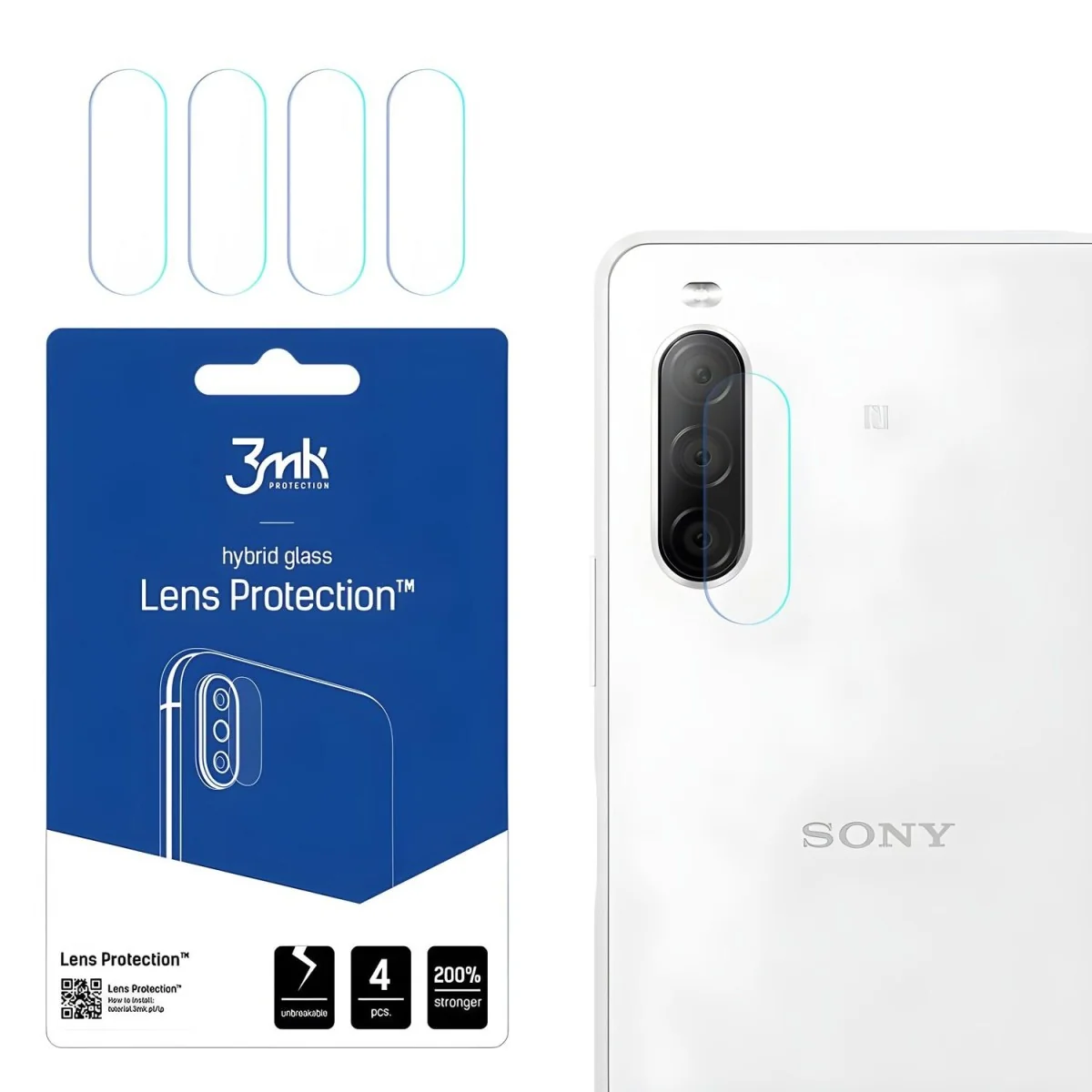 4x Sklo na kameru pre Sony Xperia 10 II
