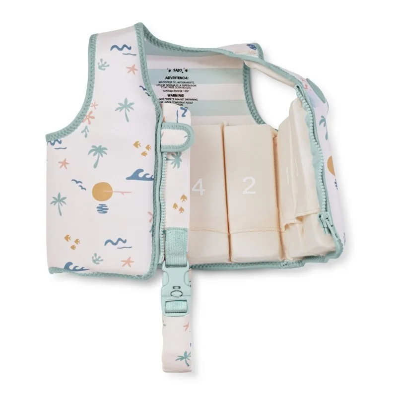 Saro Baby plavecká neoprénová vesta s UV ochranou (3-6r) Tropicool Pink