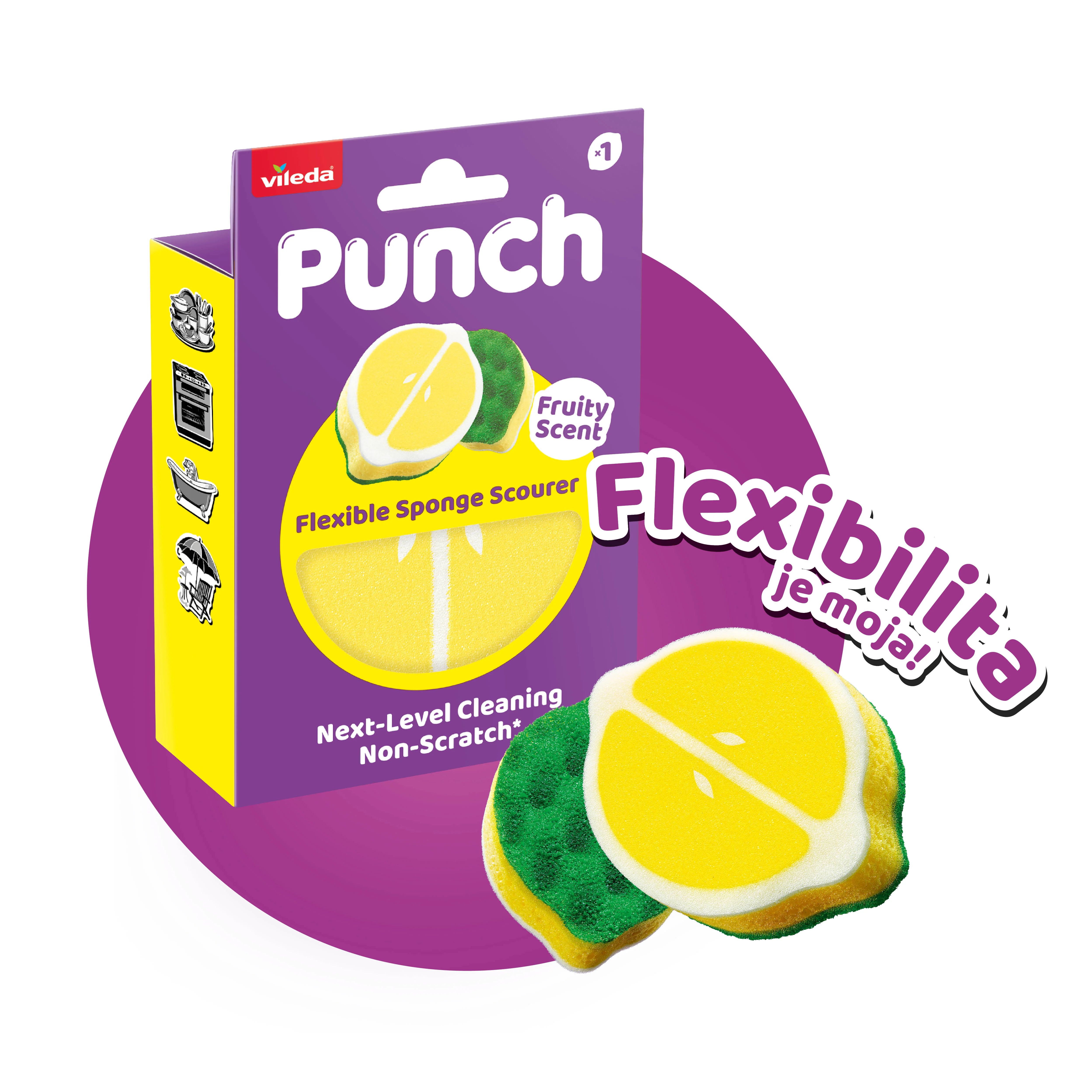 Vileda Punch lemon hubka 1 ks