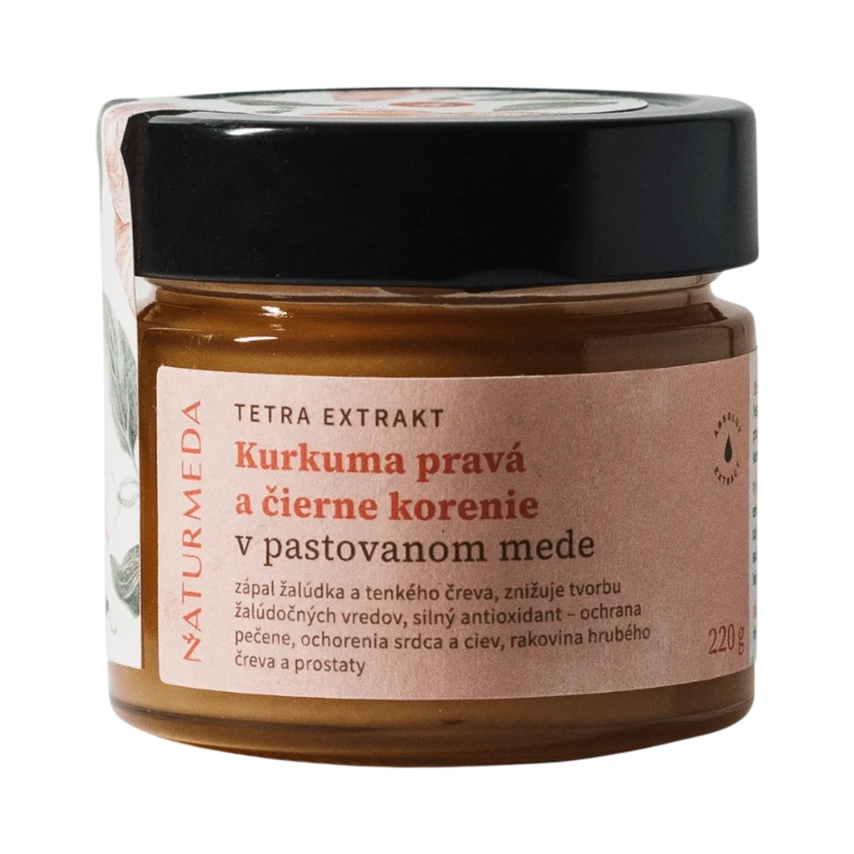 Terapeutický med s kurkumou a čiernym korením - 220g - Naturmeda