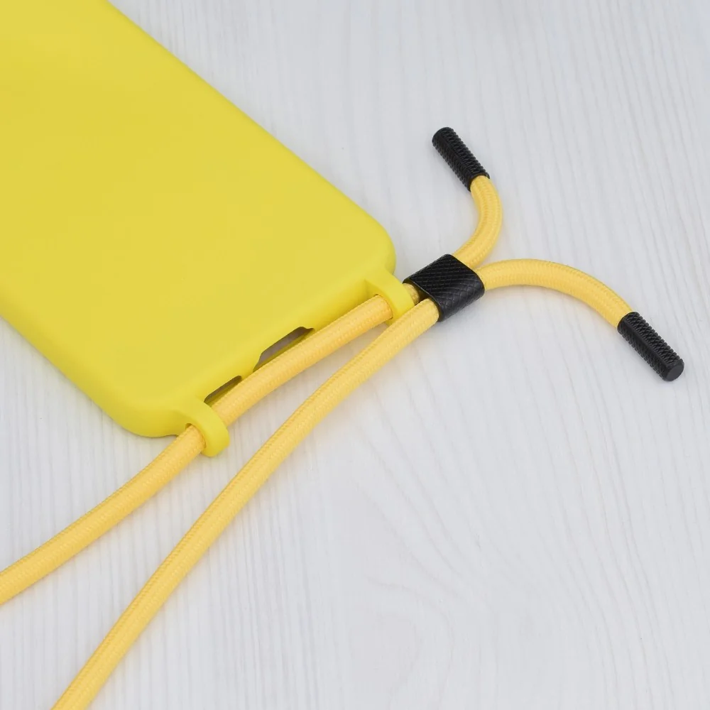 Zavesiteľné puzdro pre iPhone 13 Pro - Žltá 170 cm šnúra, protišokový kryt
