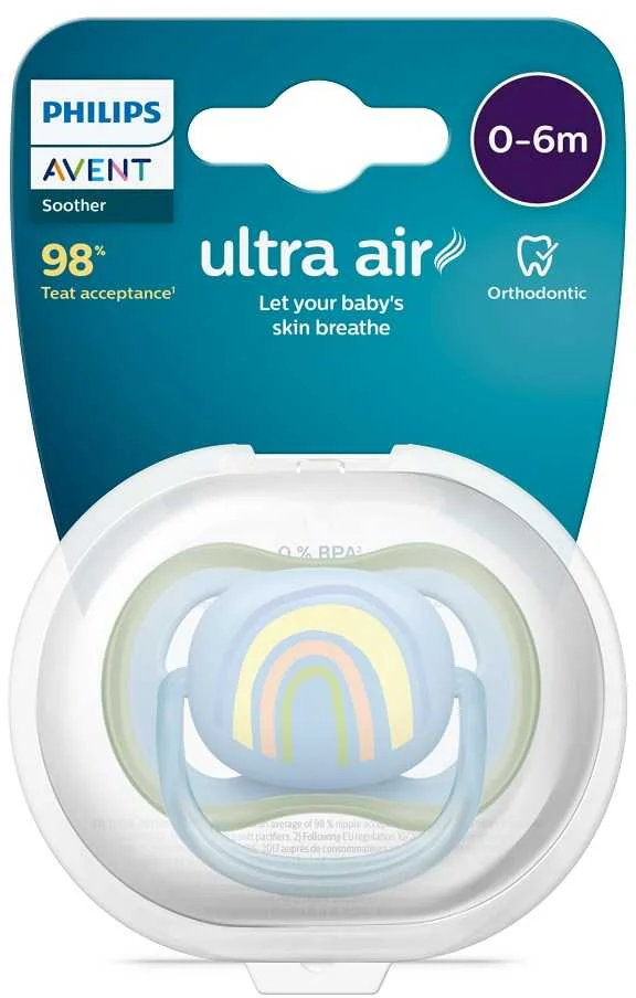 Philips AVENT Cumlík Ultra air obrázok 0-6m dúha 1ks 1×1 ks, cumlík