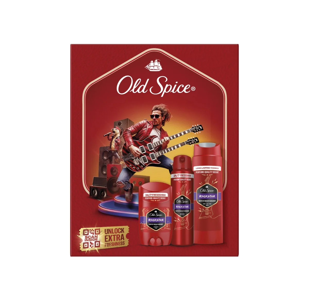 Old Spice darčeková sada Rockstar s tuhým dezodorantom a sprchovým gélom 1 set