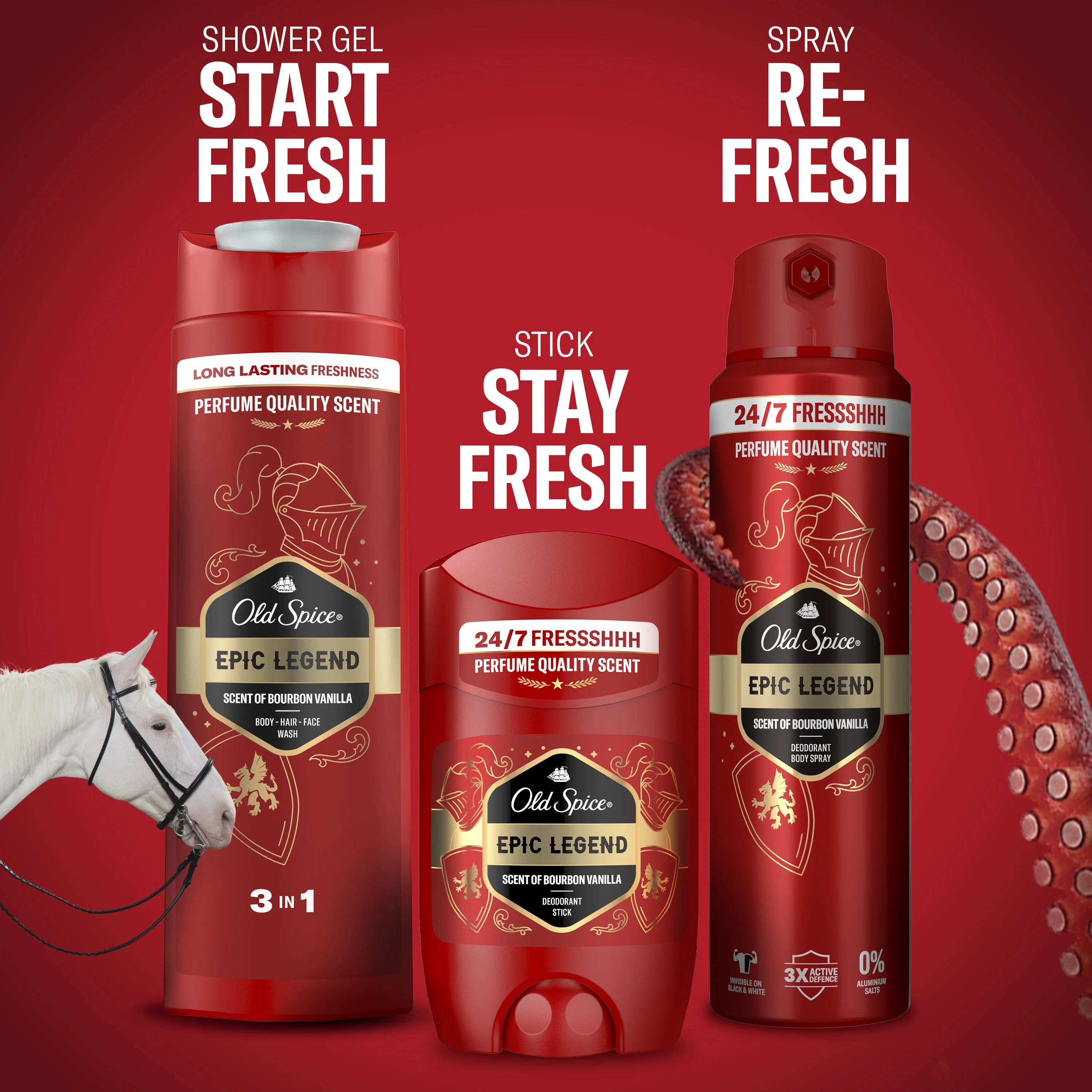 Old Spice Epic Legend sprchový gél 3 v 1 400 ml