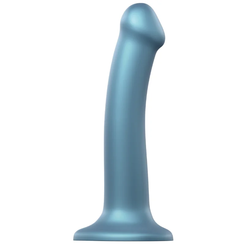 dildo s prísavkou Metallic Shine M (18 cm), modré