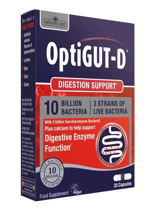 Natures Aid OptiGUT D 10 miliárd baktérii na IBS a kruté hnačky 30 kapsúl 1×30 cps, probiotiká