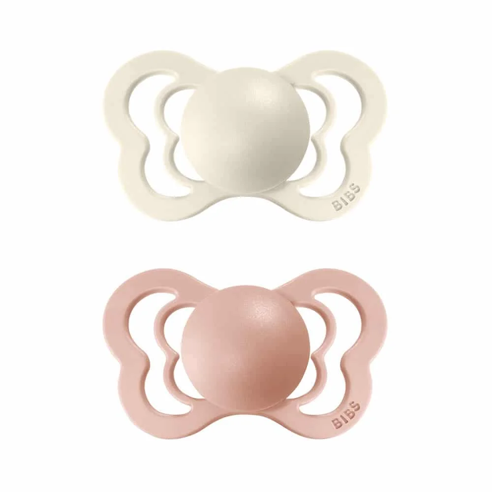 BIBS Couture ortodontické cumlíky zo silikónu 2ks veľkost 1 - Ivory / Blush