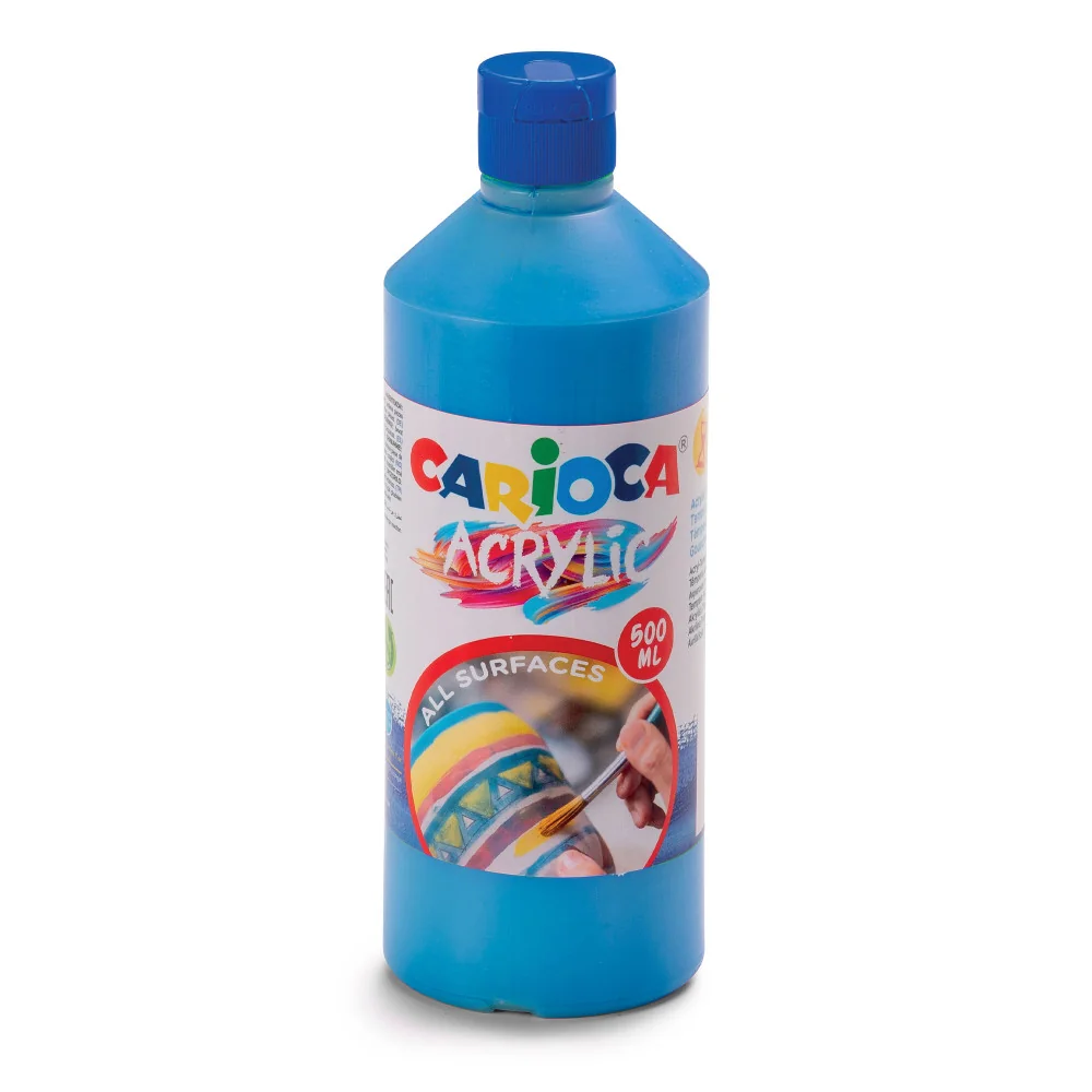 Akrylová farba prémiovej kvality Carioca 500ml modrá-CARIOCA