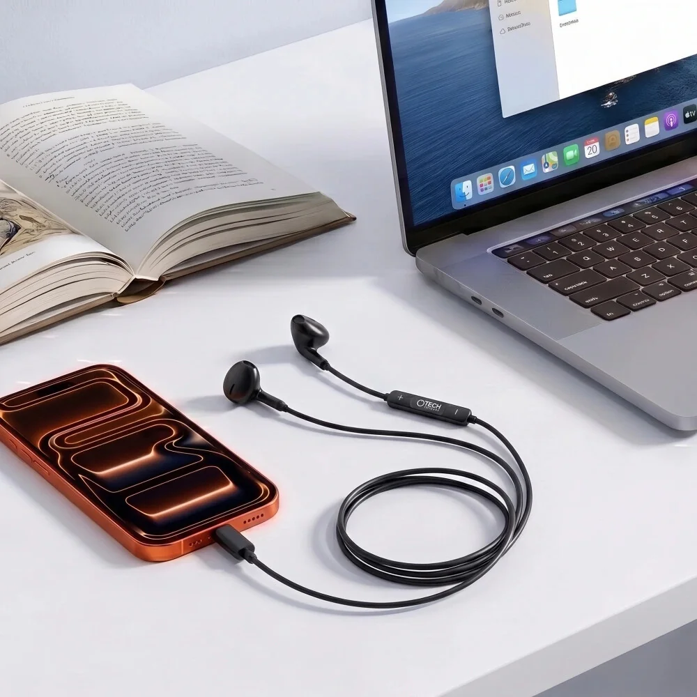 Tech-Protect Core G4 slúchadlá do uší USB-C, čierne