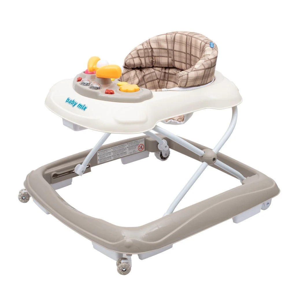 Detské chodítko Baby Mix s volantom a silikónovými kolieskami 