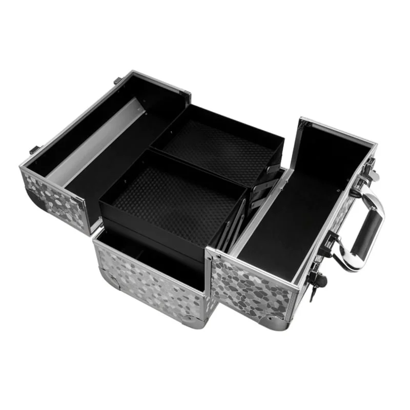Kozmetický kufrík / organizér - Kufor 30,5x20,5x25cm strieborný