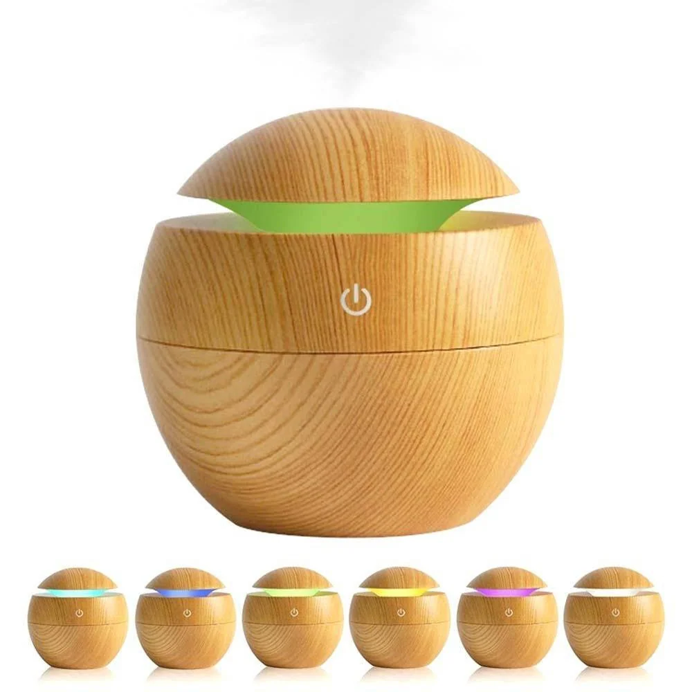 MG Ultrasonic RGB mini aroma difuzér 200ml, svetlohnedý