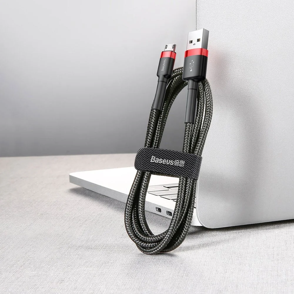 Baseus Cafule kábel USB / micro USB QC 3.0 1.5A 2m, čierny/červený