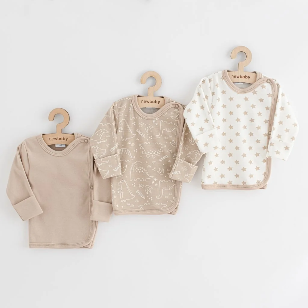 Dojčenská košieľka New Baby Classic II Uni 3ks béžová 56