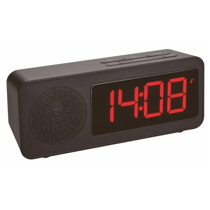 60.2546.01 TFA TUNE Digitálny rádom riadený budík s FM rádiom, veľké LED čísla, čierny