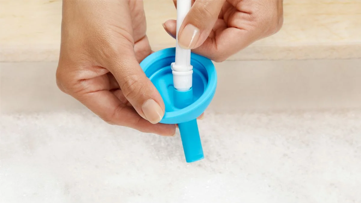 Munchkin Simple Clean fľaša so slamkou, 296ml, 12m+, modrá 1 ks
